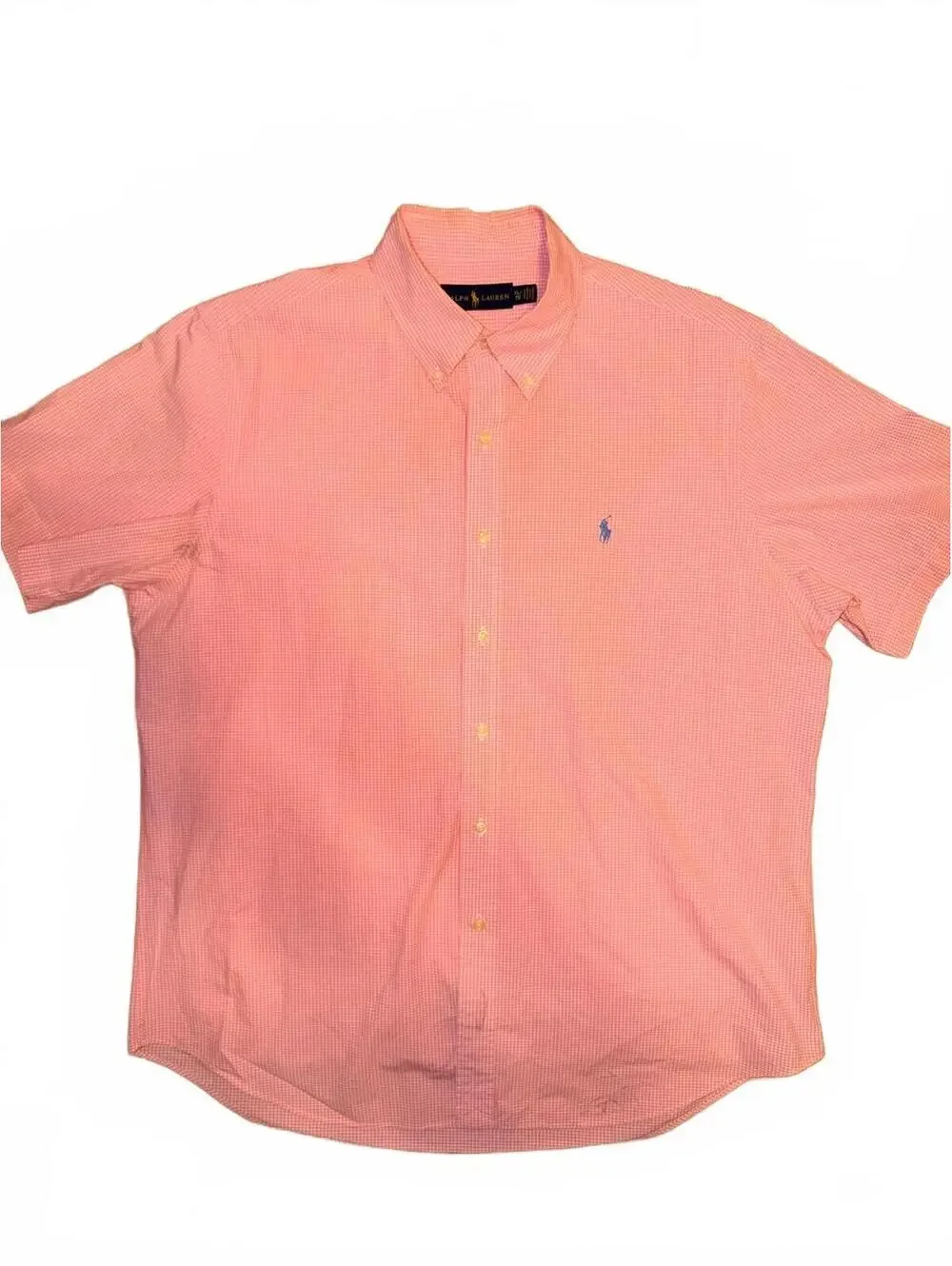 Polo Ralph Lauren Pink Gingham Short Sleeve Button Down Shirt XL